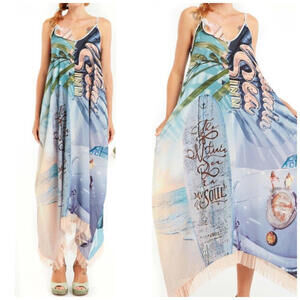 INPG Design 'Vitamin Sea' mixed print wearable art maxi dress